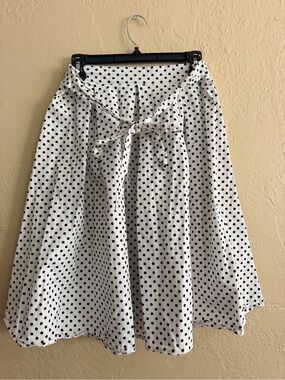 See You Monday White Polka Dot Circle Skirt with Waist Tie